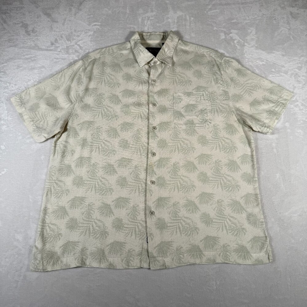 Nat Nast Shirt Men Size L Short Sleeve Silk Blend Single Pocket GUC